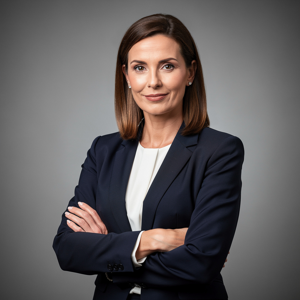 Studio portrait of a professional woman in business attire